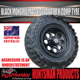 16x8 Black Mongrel Mag Wheel 6/139.7 PCD & 265/75R16 Gladiator X Comp Mud Tyre 265 75 16