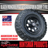 15x8 Black Mongrel Mag Wheel 6/139.7 PCD & 35X12.5R15 Gladiator X Comp Mud Tyre 35 12.5 15