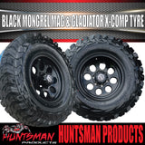 15x8 Black Mongrel Mag Wheel 6/139.7 PCD & 35X12.5R15 Gladiator X Comp Mud Tyre 35 12.5 15