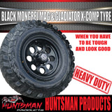 16x8 Black Mongrel Mag Wheel 6/139.7 PCD & 265/75R16 Gladiator X Comp Mud Tyre 265 75 16