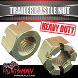 1 x Trailer Castle Nut 1-1/8" UNF Gold Finish For 3 Tonne 63mm & 65mm Axles