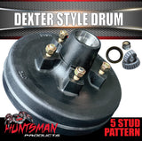2x 12" 2T 5 Stud Dexter Style Caravan Trailer Electric Brake Drum & Bearing Set
