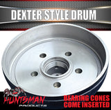 2x 12" 2T 5 Stud Dexter Style Caravan Trailer Electric Brake Drum & Bearing Set
