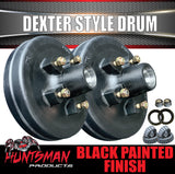 2x 12" 2T 5 Stud Dexter Style Caravan Trailer Electric Brake Drum & Bearing Set
