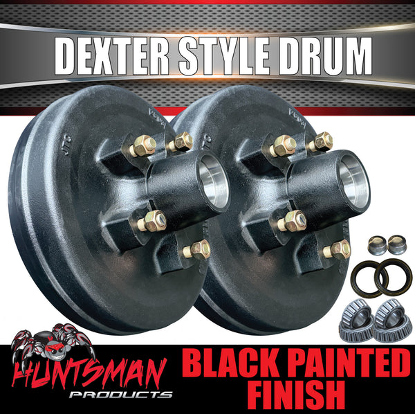 2x 12" 2T 5 Stud Dexter Style Caravan Trailer Electric Brake Drum & Bearing Set