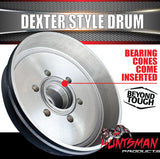 2x 12" 2T 6 Stud Dexter Style Caravan Trailer Electric Brake Drum & Bearing Set
