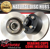 2x 10" Trailer Caravan Natural Disc Hubs HT Holden Pattern & LM Bearings 5/108 PCD