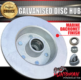 1x 12" Galvanised Dacromet 6 Stud Trailer Disc Hub 6/139.7 PCD. LM Bearings & Marine Seals