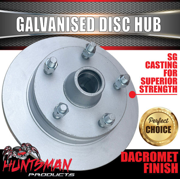 1x 12" Galvanised 5 Stud Landcruiser Stud Pattern Trailer Caravan Disc 5/150 PCD. LM Bearings & Marine Seal