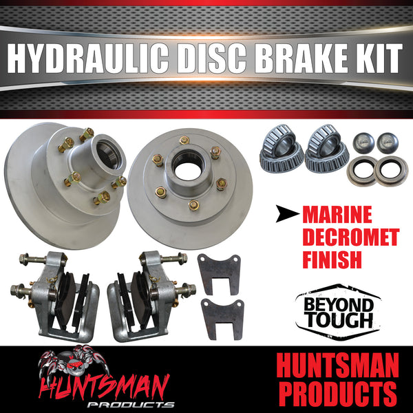 12'' 2000Kg Boat Trailer 5 or 6 Stud Hydraulic Disc Brake Kit. Stainless Pistons.