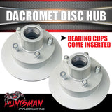 2x 12" Dacromet 2000kg 5 Stud L/C Stud Trailer Caravan Disc Hubs 5/150 PCD Alko Style & Japanese Bearings