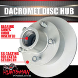 2x 12" Dacromet 2000kg 5 Stud L/C Stud Trailer Caravan Disc Hubs 5/150 PCD Alko Style & Japanese Bearings