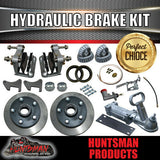 DIY 2000KG TANDEM KIT HYDRAULIC DISC BRAKES ROCKER ROLLER STUB AXLES
