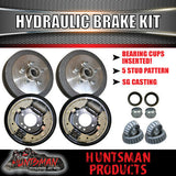 DIY Trailer Kit 1400Kg Rated. Hydraulic drum Braked Eye to Eye Springs. Axles 64" - 77"