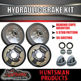 DIY 1400Kg Trailer Kit. Hydraulic drum Braked Eye to Eye Springs, Axles 64" - 77"