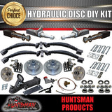 DIY 2000kg Tandem Trailer Suspension Kit. Hydraulic Disc Brakes R/Roller Springs