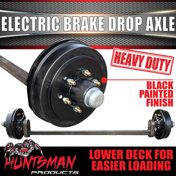 2000Kg Trailer Caravan 12" Electric Braked 50mm Square Solid Drop Axle Landcruiser Pattern