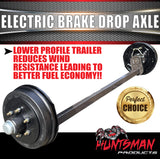 2000Kg Trailer Caravan 12" Electric Braked 50mm Square Solid Drop Axle Landcruiser Pattern
