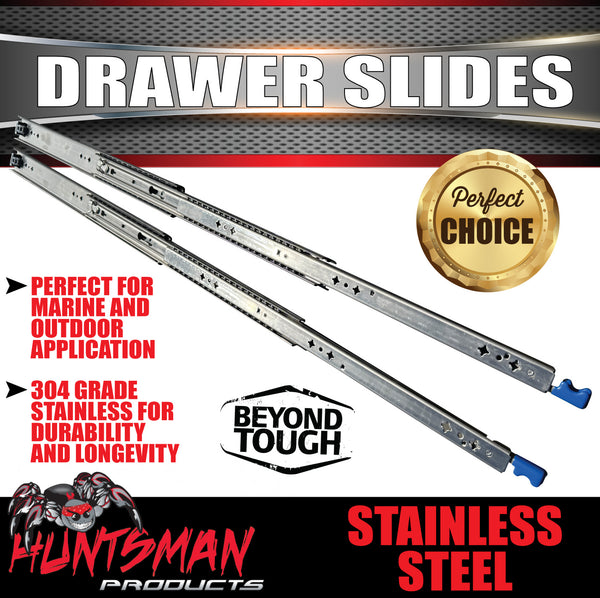 304 Stainless Steel 125Kg 600mm Locking Drawer Slides runners 24