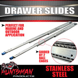 304 Stainless Steel 125Kg 900mm Locking Drawer Slides runners 36" full extension