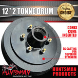 1x 12" 2 Tonne 6 Stud Caravan Trailer Electric Brake Drum & Bearings.  Suits Alko & Huntsman