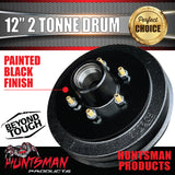 1x 12" 2 Tonne 6 Stud Caravan Trailer Electric Brake Drum & Bearings.  Suits Alko & Huntsman