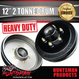1x 12" 2 Tonne 6 Stud Caravan Trailer Electric Brake Drum & Bearings.  Suits Alko & Huntsman