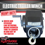 Lite Cruiser Electric Boat Trailer Winch + Remote to 7.3M 4536Kg Boat 6.1m Strap