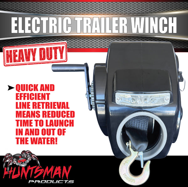 Lite Cruiser Electric Boat Trailer Winch + Remote to 7.3M 4536Kg Boat 6.1m Strap