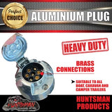 7 Pin Female Aluminium Round Large Trailer Caravan Boat Trailer Plug