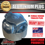 7 Pin Female Aluminium Round Large Trailer Caravan Boat Trailer Plug