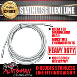 1x 6095mm Trailer Hydraulic Brake Braided Stainless Steel Flexi Line 3/8" Fittings