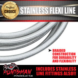 1x 300mm Trailer Hydraulic Brake Braided Stainless Steel Flexi Line 3/8" Fittings