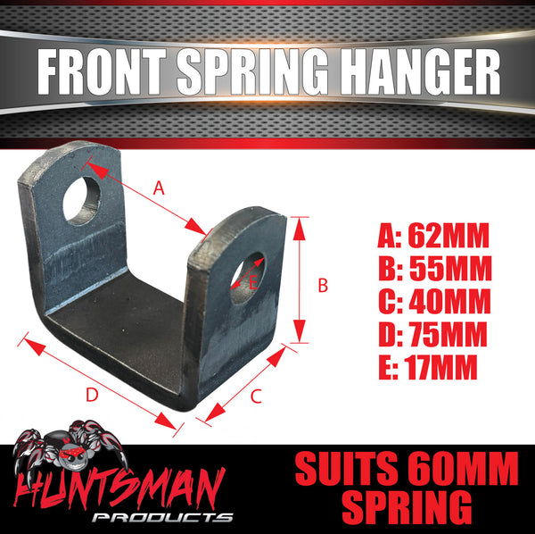 Front Trailer Spring Hanger Suit 60mm Wide 5/8