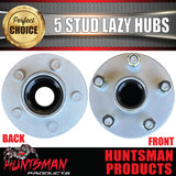 x2 Galvanised Trailer Caravan Hubs suit 5 stud landcruiser Pattern & LM bearing Kits. Marine seals