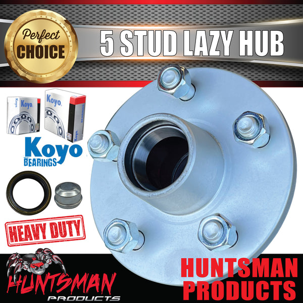 x2 Galvanised Boat Trailer Caravan Lazy hubs suit Holden HQ 5/120.65 PCD S/L KOYO bearings
