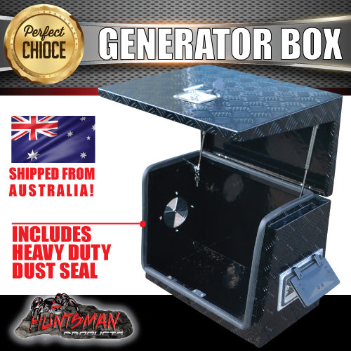 Generator Box For Caravan Instant Racking System Black Aluminium Ventilated Generator Box For Caravans, Trailers, Truck ...