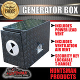 Black Powder Coat Aluminium Generator Box. Air Vent LHS