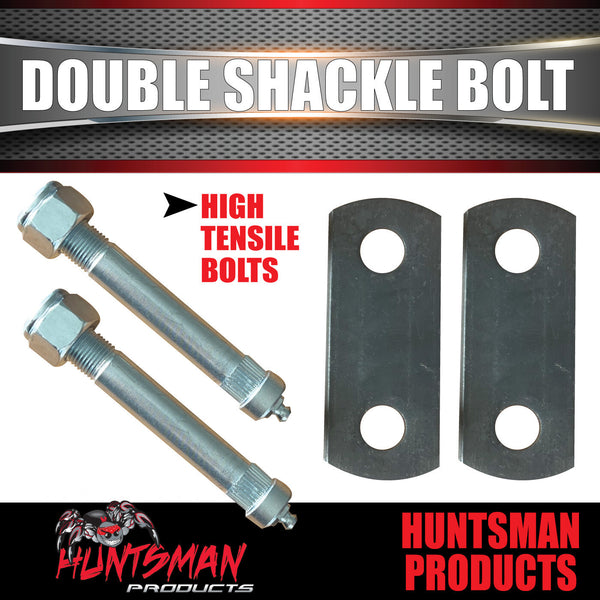 60mm Wide Off Road Trailer Shackle Spring Hanger Kit. Greasable Shackles