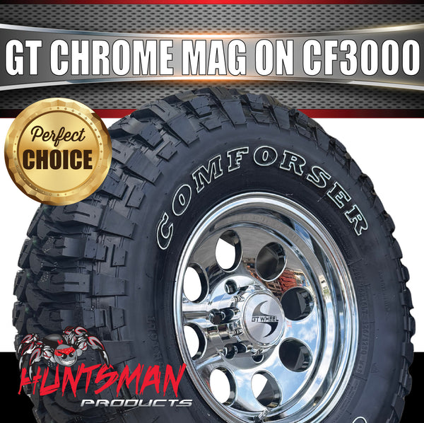 16" GT Vacuum Chrome Alloy Mag Wheel & 315/75R16 Comforser CF3000 Mud Tyre 35"