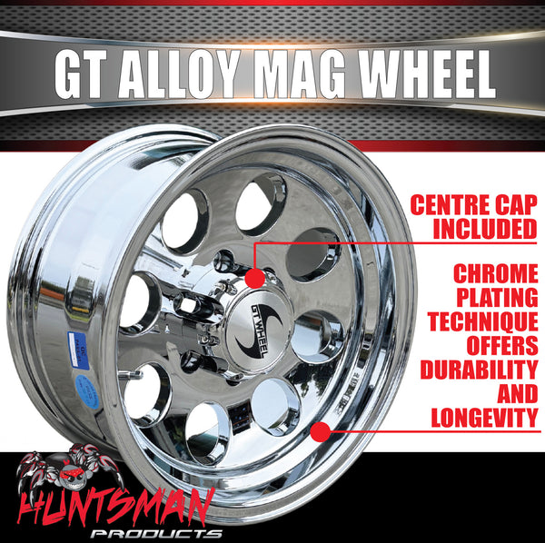 16X8 -20 Offset Chrome Vacuum GT Alloy Wheel 4WD 6/139.7 pcd suits Patrol Landcruiser