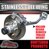 2000Kg Galvanised Stainless Calipers & Hydraulic Disc Gullwing Boat Trailer Axle. L/C PATTERN
