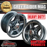 15" 6 Stud Gunmetal Raider Caravan Trailer Alloy Rim & 195R15C LT RA1100 AT TYRE