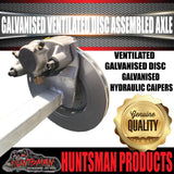 Galvanised 45mm Square Ventilated Hydraulic Disc Braked Trailer Axle 1400Kg, Axle Lengths 78''-96''.