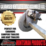 Galvanised 45mm Square Ventilated Hydraulic Disc Braked Trailer Axle 1400Kg, Axle Lengths 78''-96''.
