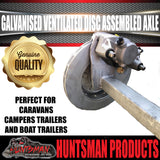 Galvanised 45mm Square Ventilated Hydraulic Disc Braked Trailer Axle 1400Kg, Axle Lengths 64''-77''.