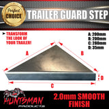 x2 Tandem 1590mm x 250mm Trailer Caravan Mudguards & Steps. Suit Slipper Springs