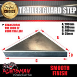 X2 Off Road Trailer Mudguards & Steps Smooth Steel 330mm Wide Aggressive Folds