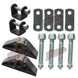 60mm Eye to Eye Trailer Shackle Spring Hanger Kit. High Tensile Greasable Bolts
