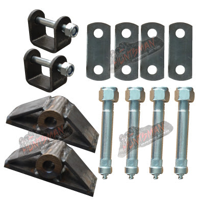 60mm Eye to Eye Trailer Shackle Spring Hanger Kit. High Tensile Greasable Bolts